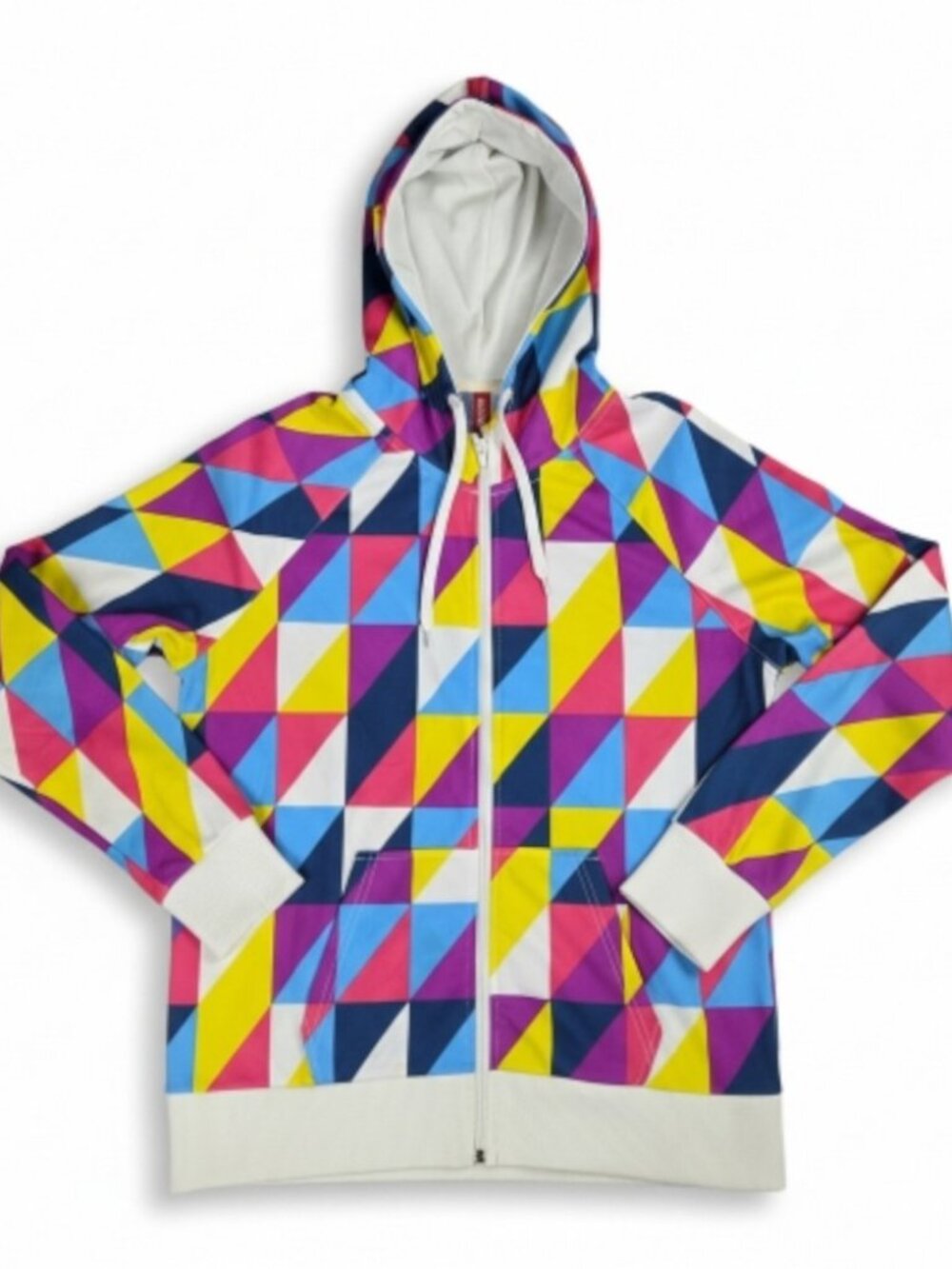 H&M Divided Multicolor Geometric Tracksuit Jacket Womens Size 12 Full Zip Hooded